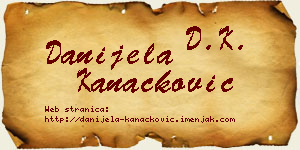 Danijela Kanačković vizit kartica